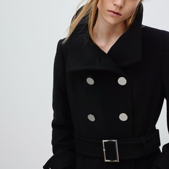 FREE SHIPPING ⚡️ Aritzia Babaton Bromley Wool Coat - Black - Picture 3 of 11